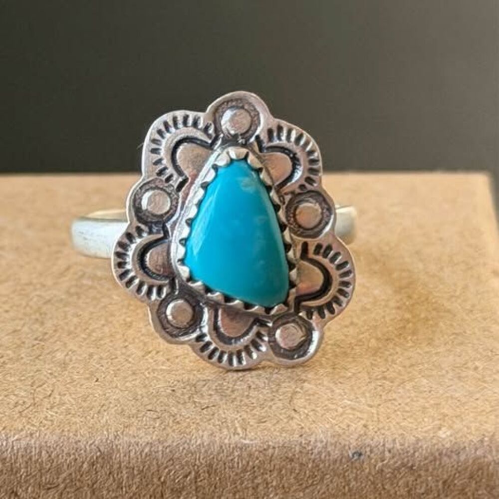 Gorgeous Turquoise Sterling Silver Ring — Size 6 💙